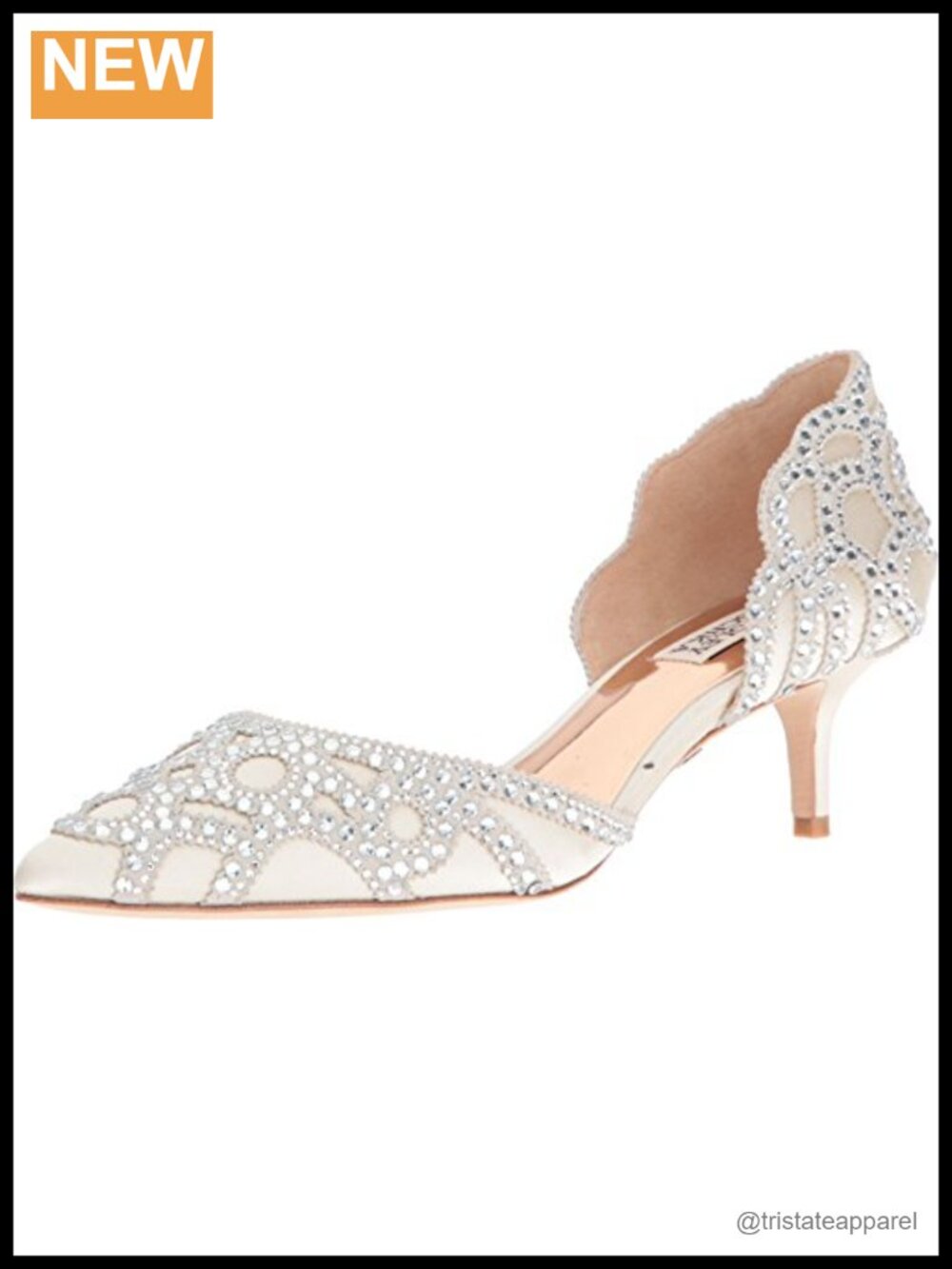 Badgley Mischka Ginny Satin Pointed Toe Kitten Heel Evening Dress Pumps